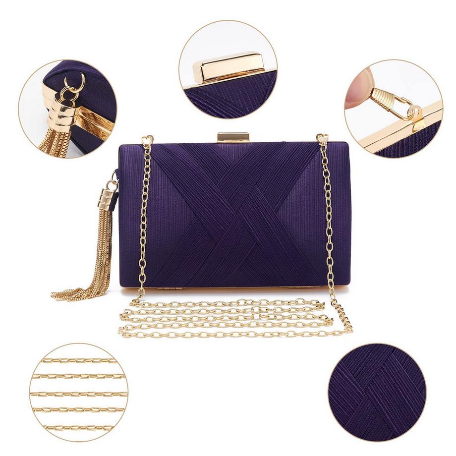 Only-bags.store Clutch Abendtasche Fransen Elegante Kettentasche  