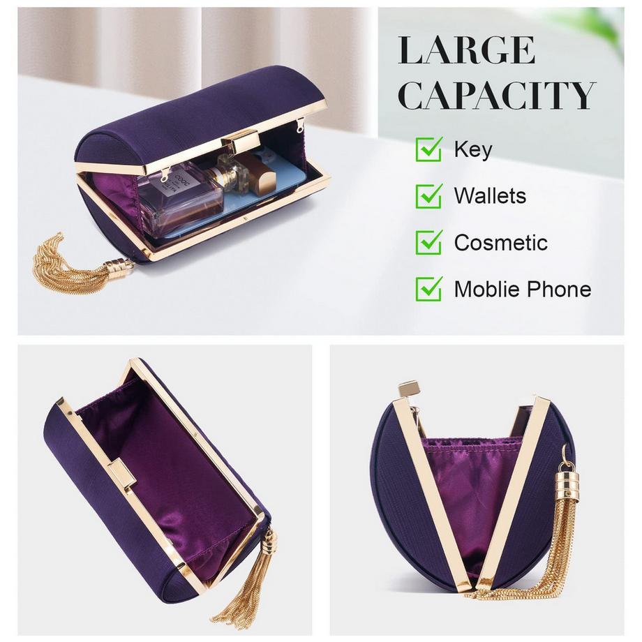 Only-bags.store Clutch Abendtasche Fransen Elegante Kettentasche  