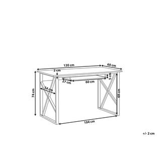 Beliani Table de bureau en Panneau de particules de bois Industriel DARBY  