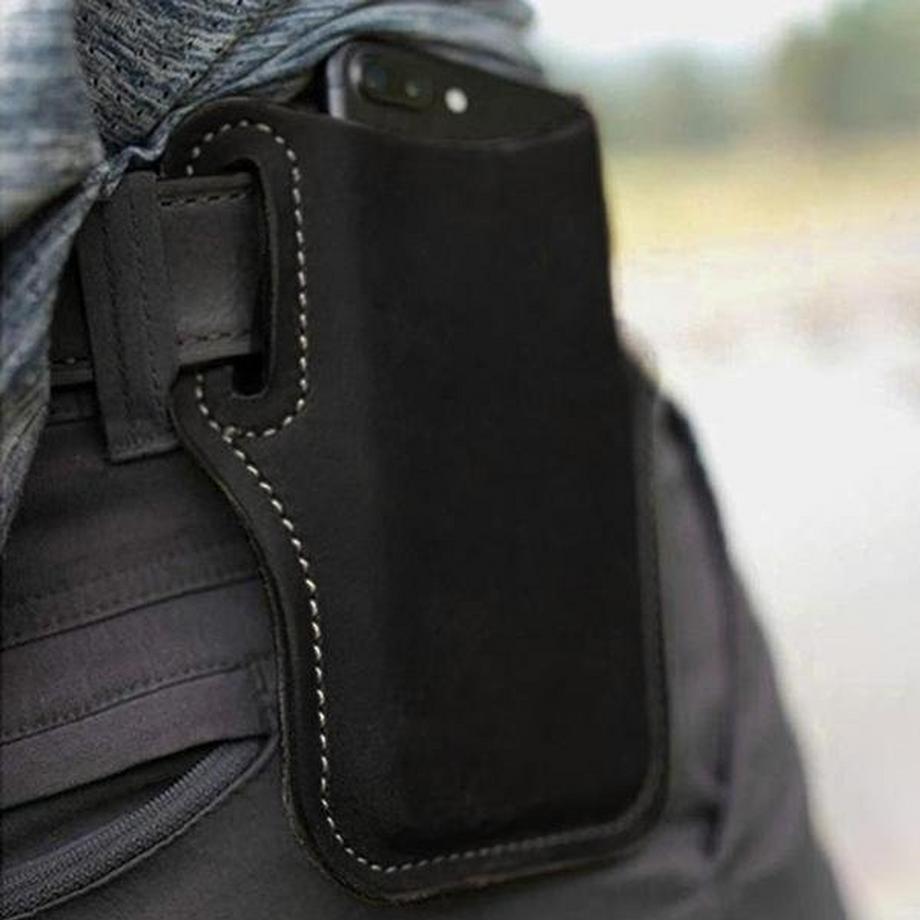 B2X  Support pour téléphone portable pour ceinture, similicuir - Noir 