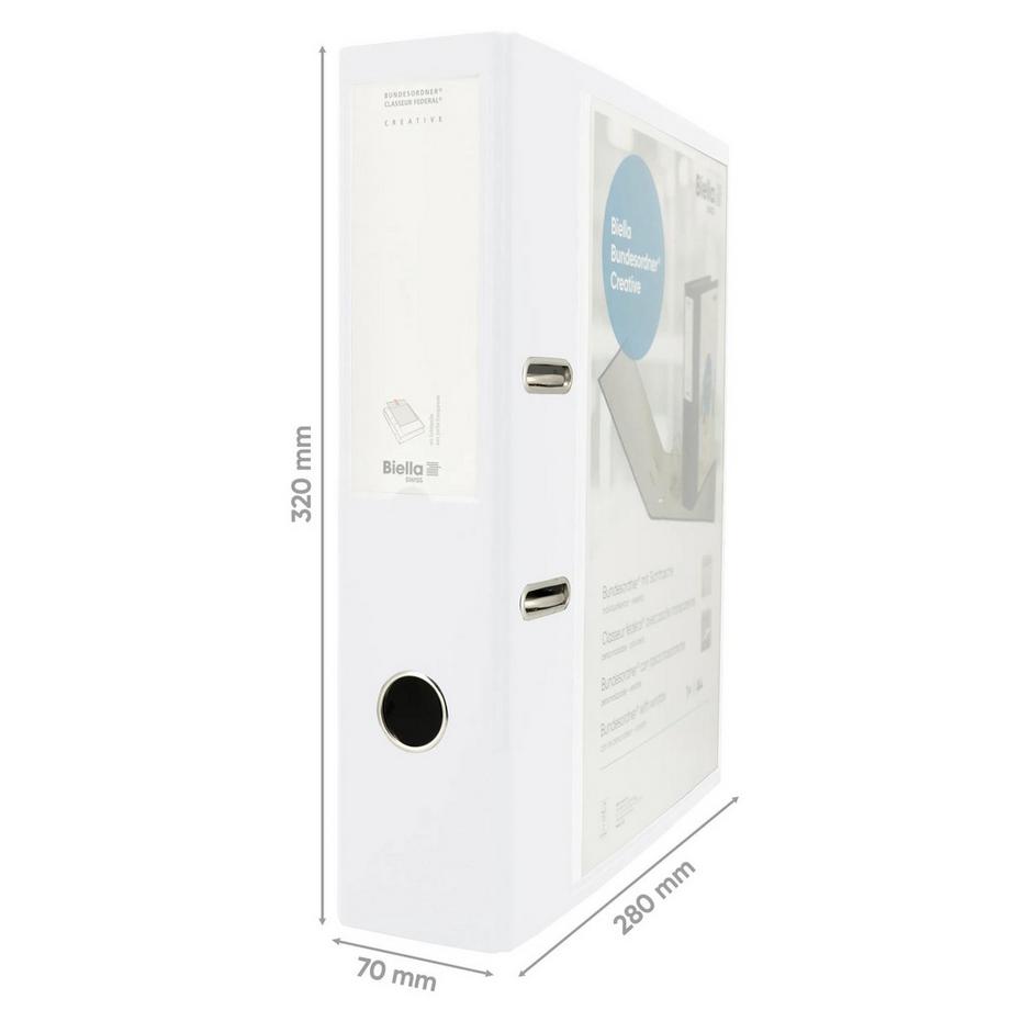 Biella BIELLA Bundesordner Creative 7cm 103427.01 weiss, mit Sichttasche A4  