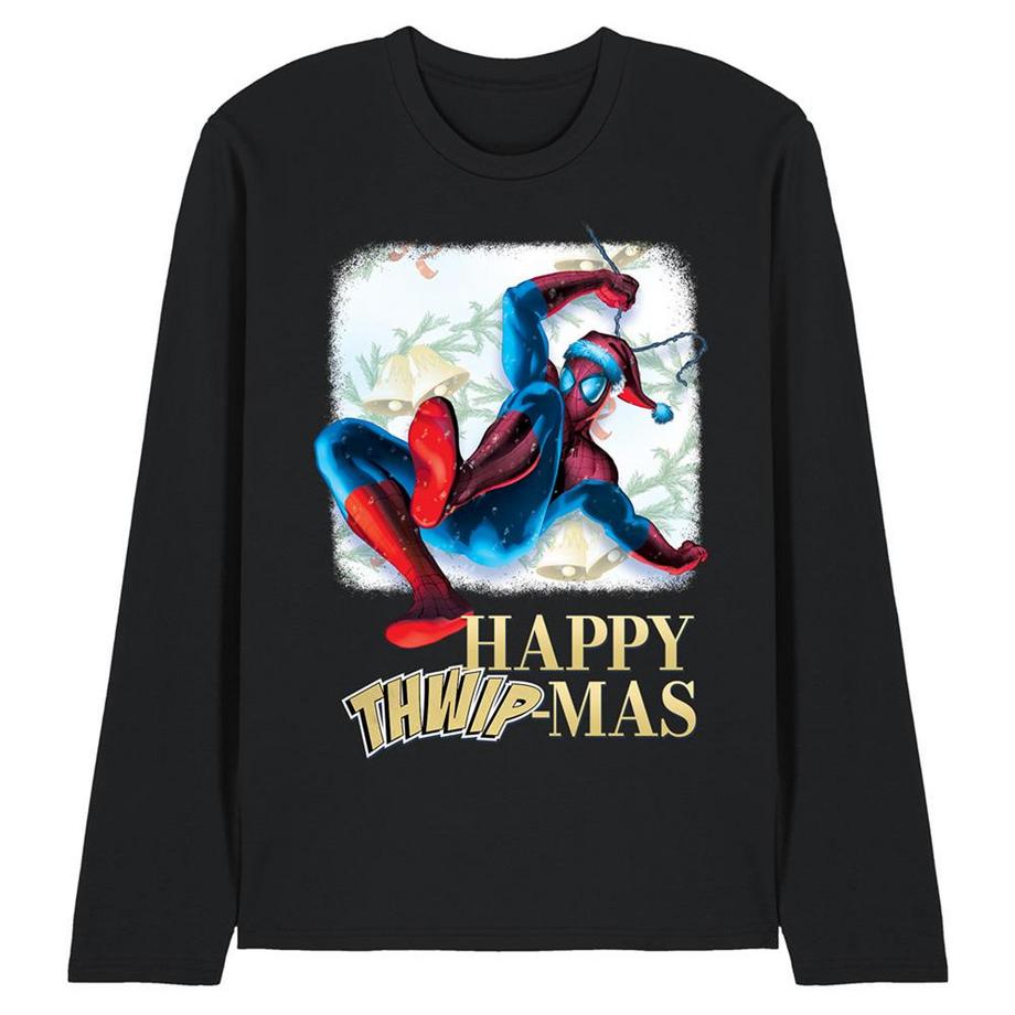 T-ShirtManches Longues Motiftyle Fenêtre Happy Thwipmas Christmas