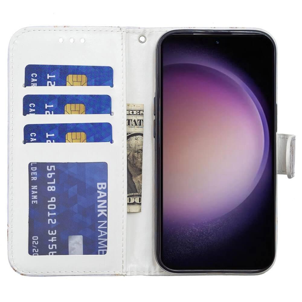 Cover-Discount  Galaxy S24 Ultra - Custodia in pelle custodia farfalla blu 