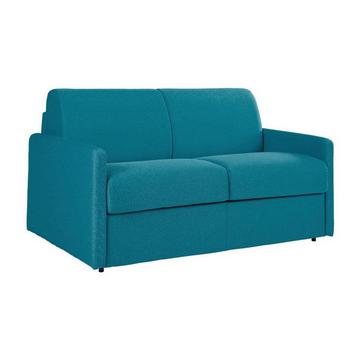 Canapé 2 places conible express en tissu CALIFE Turquoise Couchage Matelas