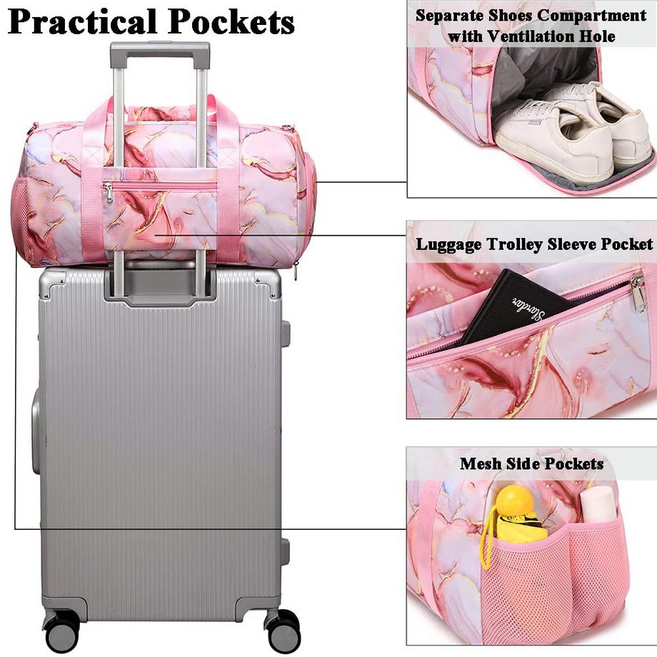 Only-bags.store Sac de Sport Duffel pour Enfants avec Imprimé Marbre  