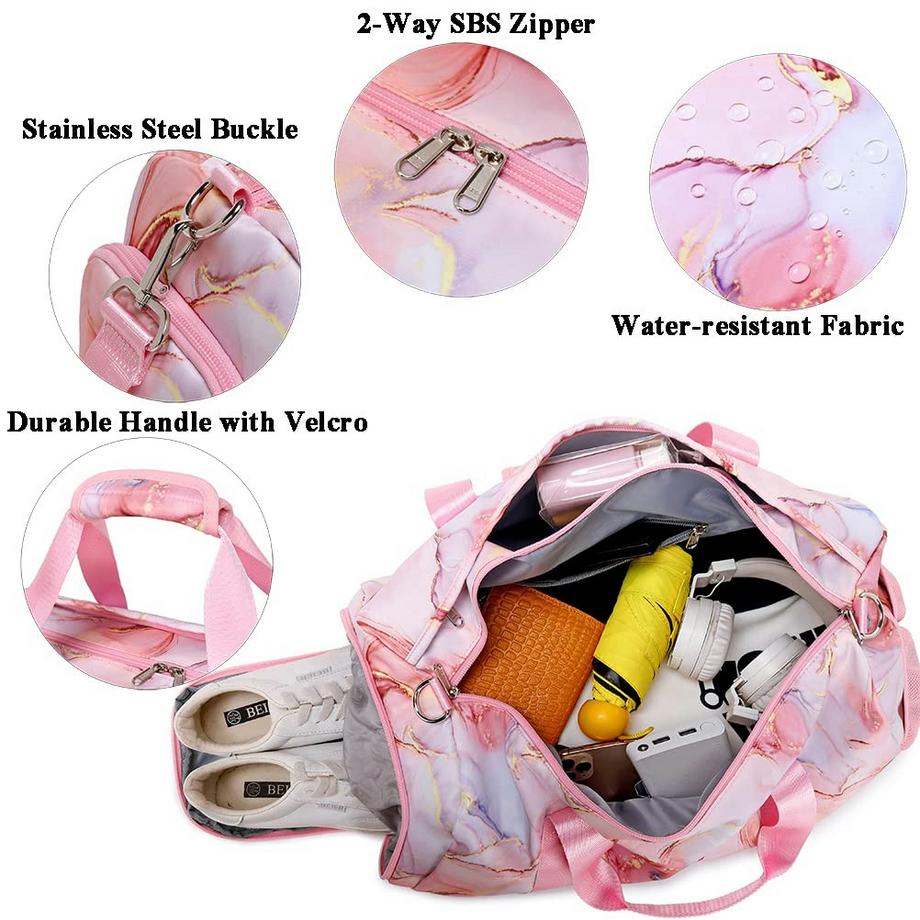 Only-bags.store Sac de Sport Duffel pour Enfants avec Imprimé Marbre  