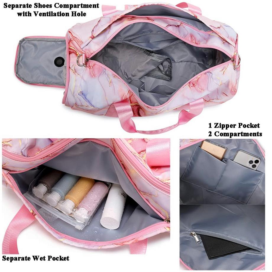 Only-bags.store Sac de Sport Duffel pour Enfants avec Imprimé Marbre  
