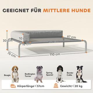 PawHut  Lit surélevé pour chien 