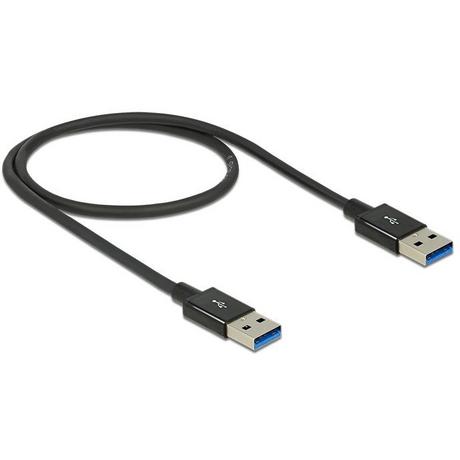 DeLock  0.5m USB 3.1 Gen 2 type-A USB Kabel 0,5 m USB 3.2 Gen 2 (3.1 Gen 2) USB A Schwarz 