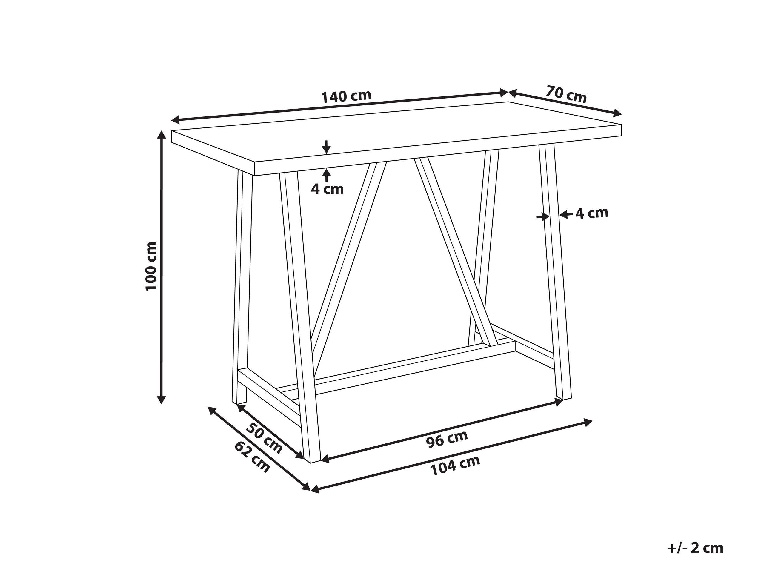 Beliani Table de jardin en Fibre-ciment Industriel TALAMONE  