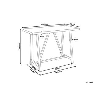 Beliani Table de jardin en Fibre-ciment Industriel TALAMONE  