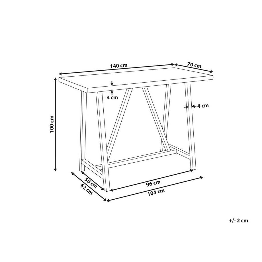 Beliani Garten Bartisch aus Faserzement Industriell TALAMONE  