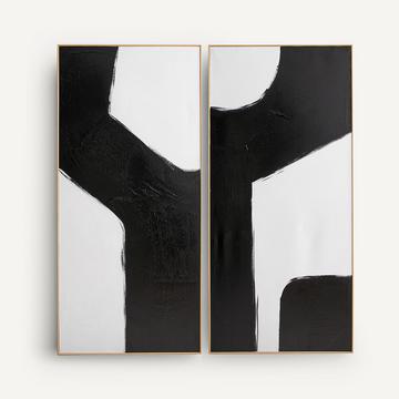 Lot de deux toiles peintes à la main