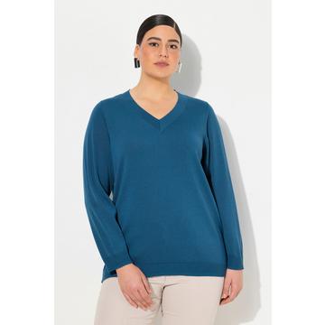 Pullover, V-Ausschnitt, Langarm, weicher Feinstrick