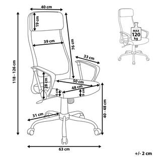 Beliani Chaise de bureau en Cuir PU Moderne PIONEER  
