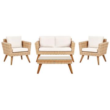 Lounge Set mit Tisch aus PE Rattan Retro VITTORIA