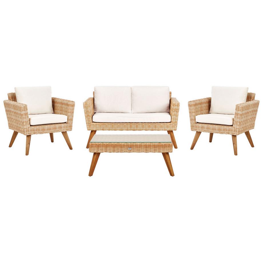 Beliani Lounge Set mit Tisch aus PE Rattan Retro VITTORIA  