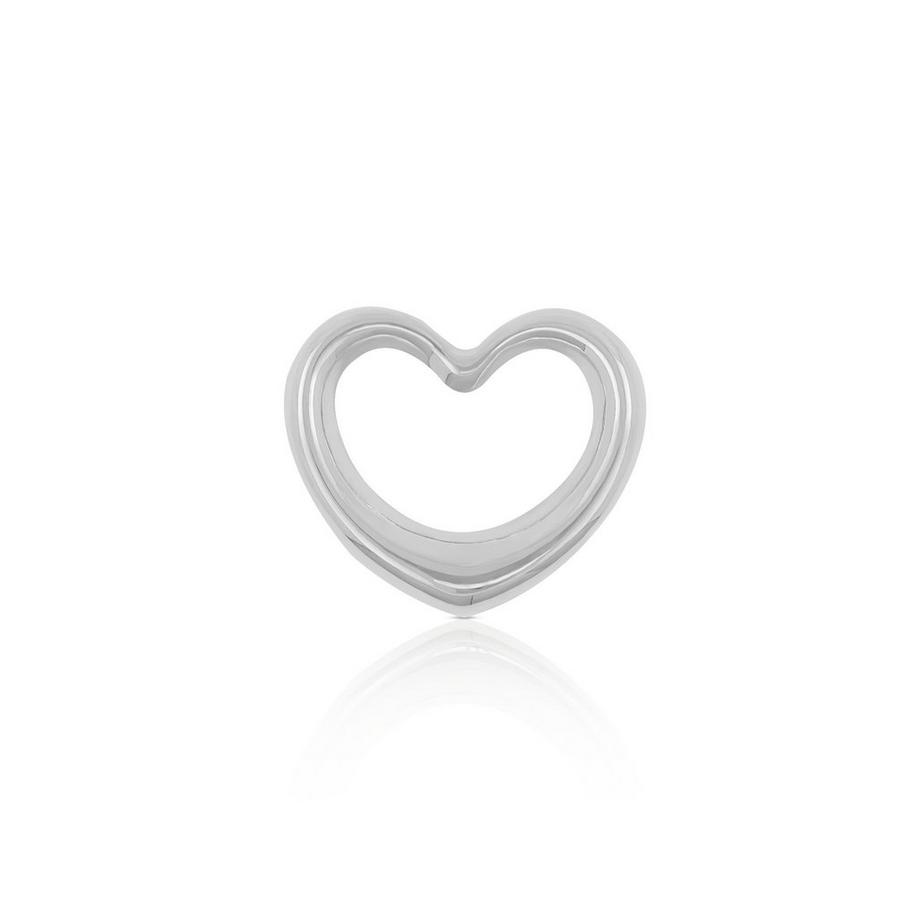 Pendentif coeur balancé or blanc 750, 15x13mm