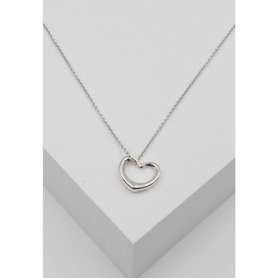 MUAU Schmuck  Pendentif coeur balancé or blanc 750, 15x13mm 