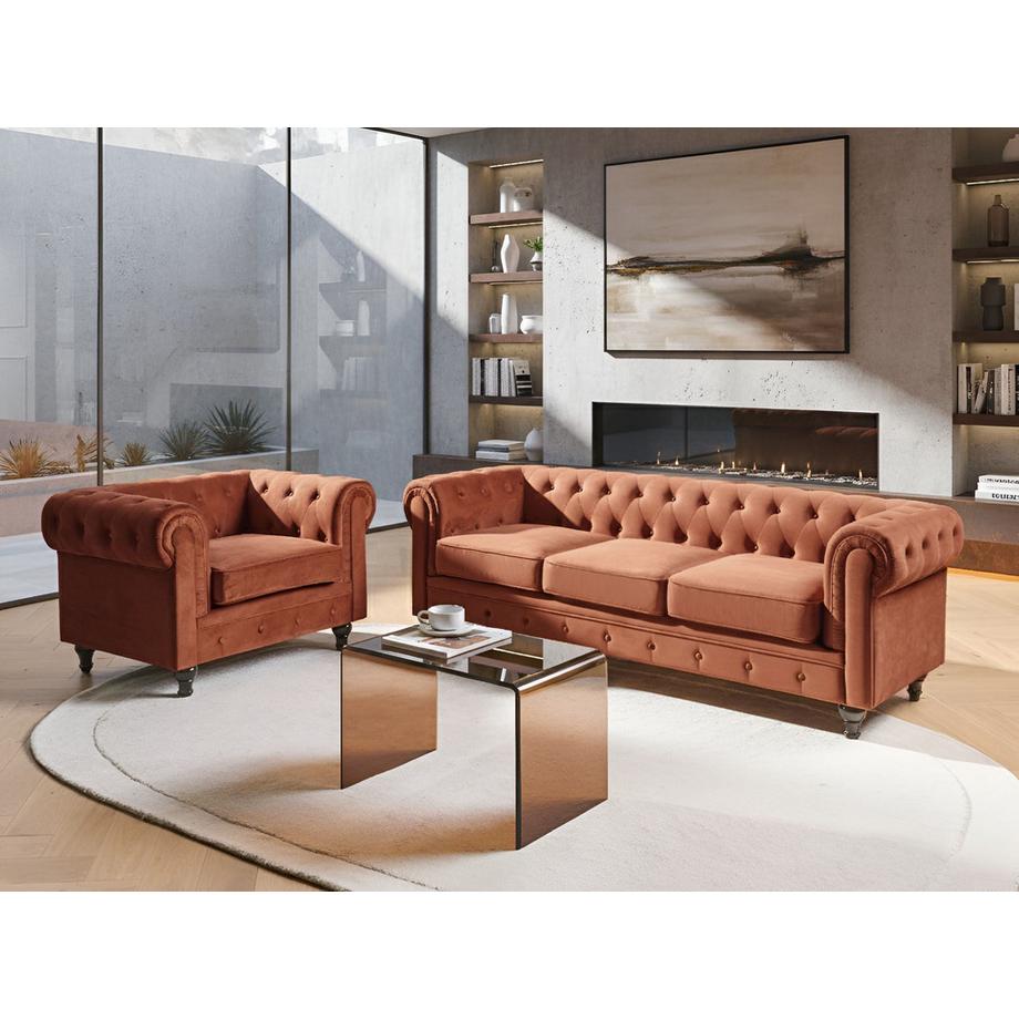 Beliani Ensemble de salon en Velours  CHESTERFIELD  