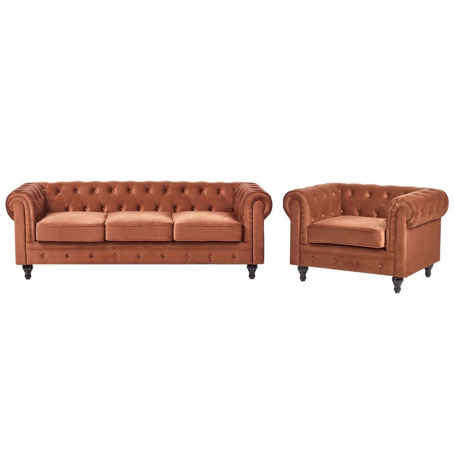 Ensemble de salon en Velours  CHESTERFIELD