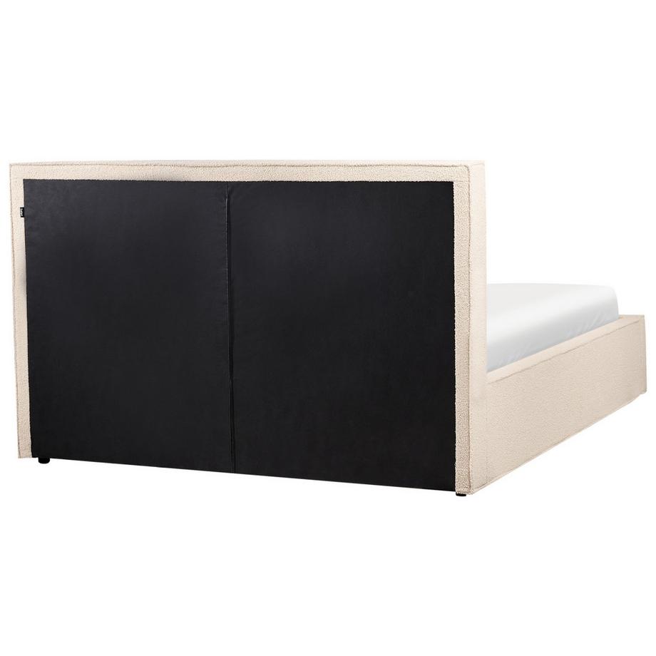 Beliani Letto contenitore en Bouclé Moderno MOISSAC  