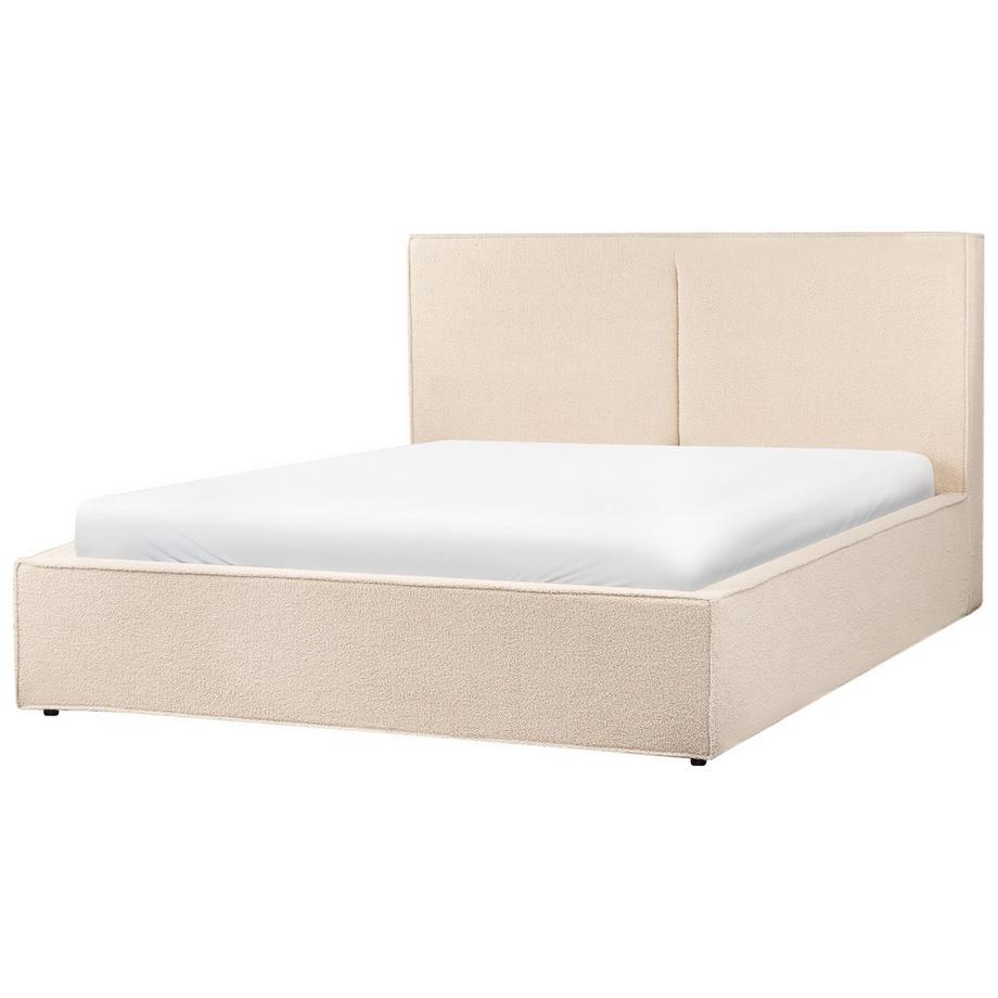 Beliani Letto contenitore en Bouclé Moderno MOISSAC  