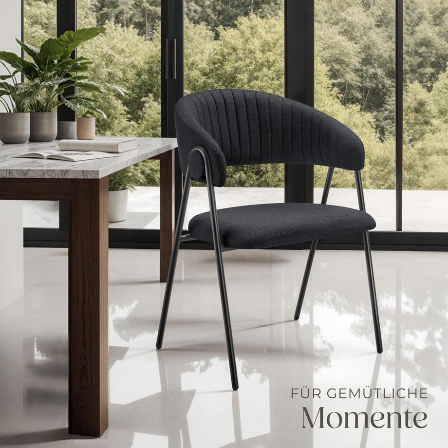 Tectake Fauteuil Bedano en tissu rembourré  