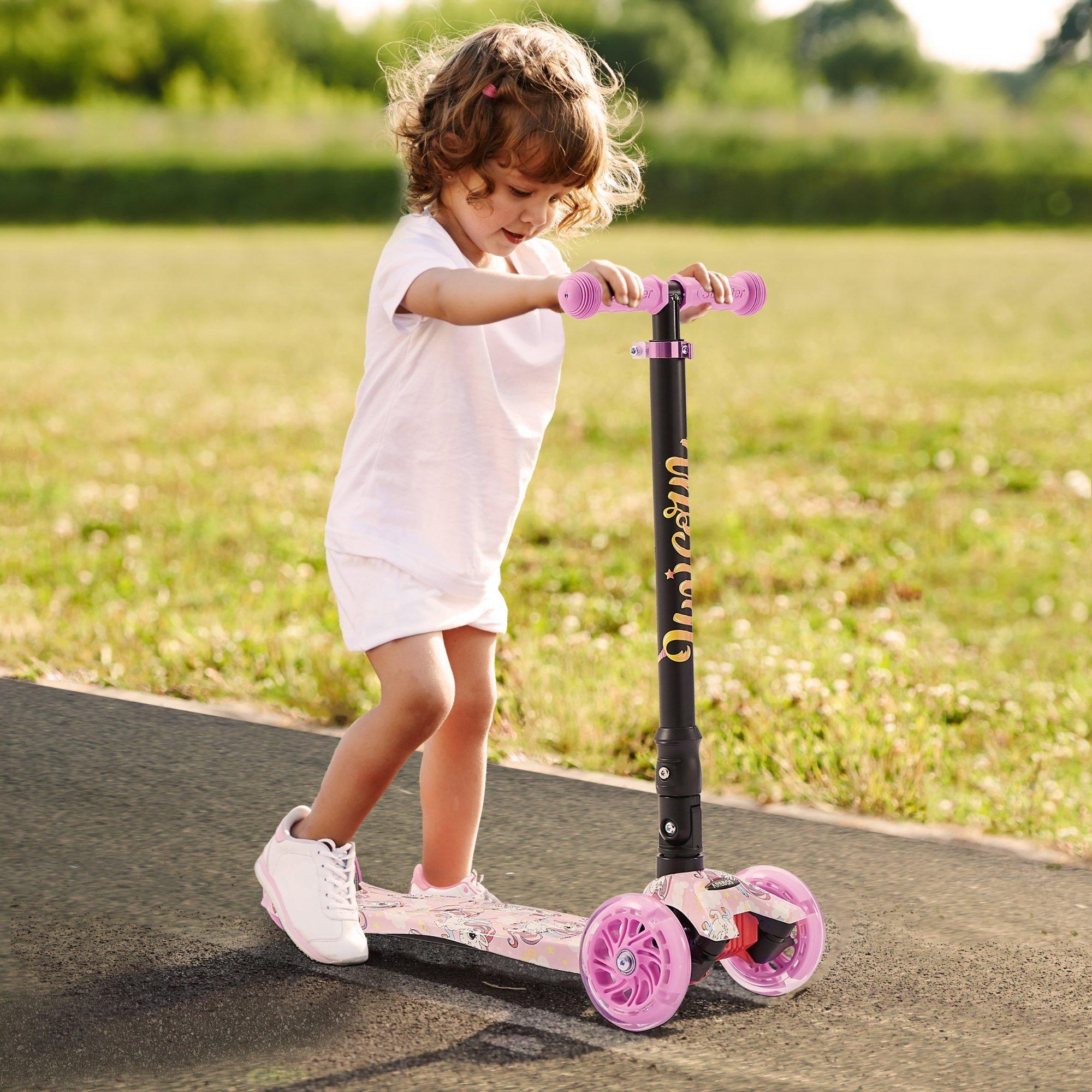 Arebos  Tretroller | Kickscooter | Cityroller | Kinderroller | LED-Räder | Klappbar 