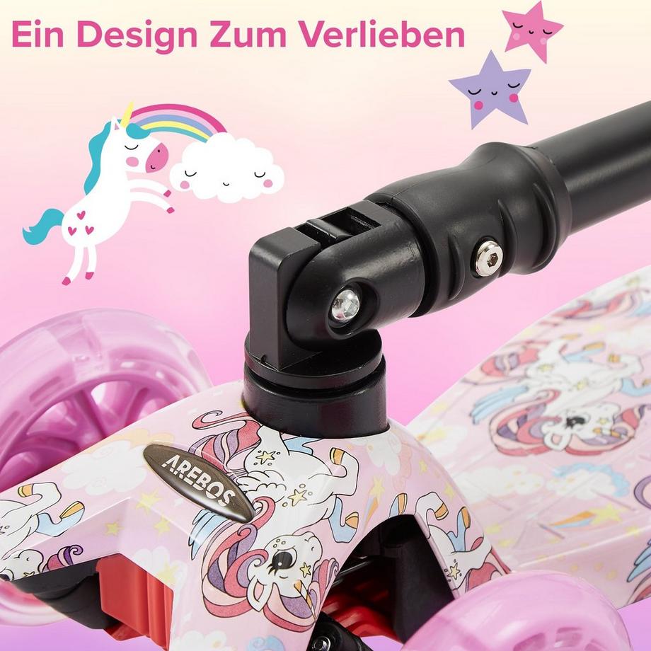 Arebos  Monopattino | Monopattino da città | Monopattino per bambini | Ruote a LED | Pieghevole 