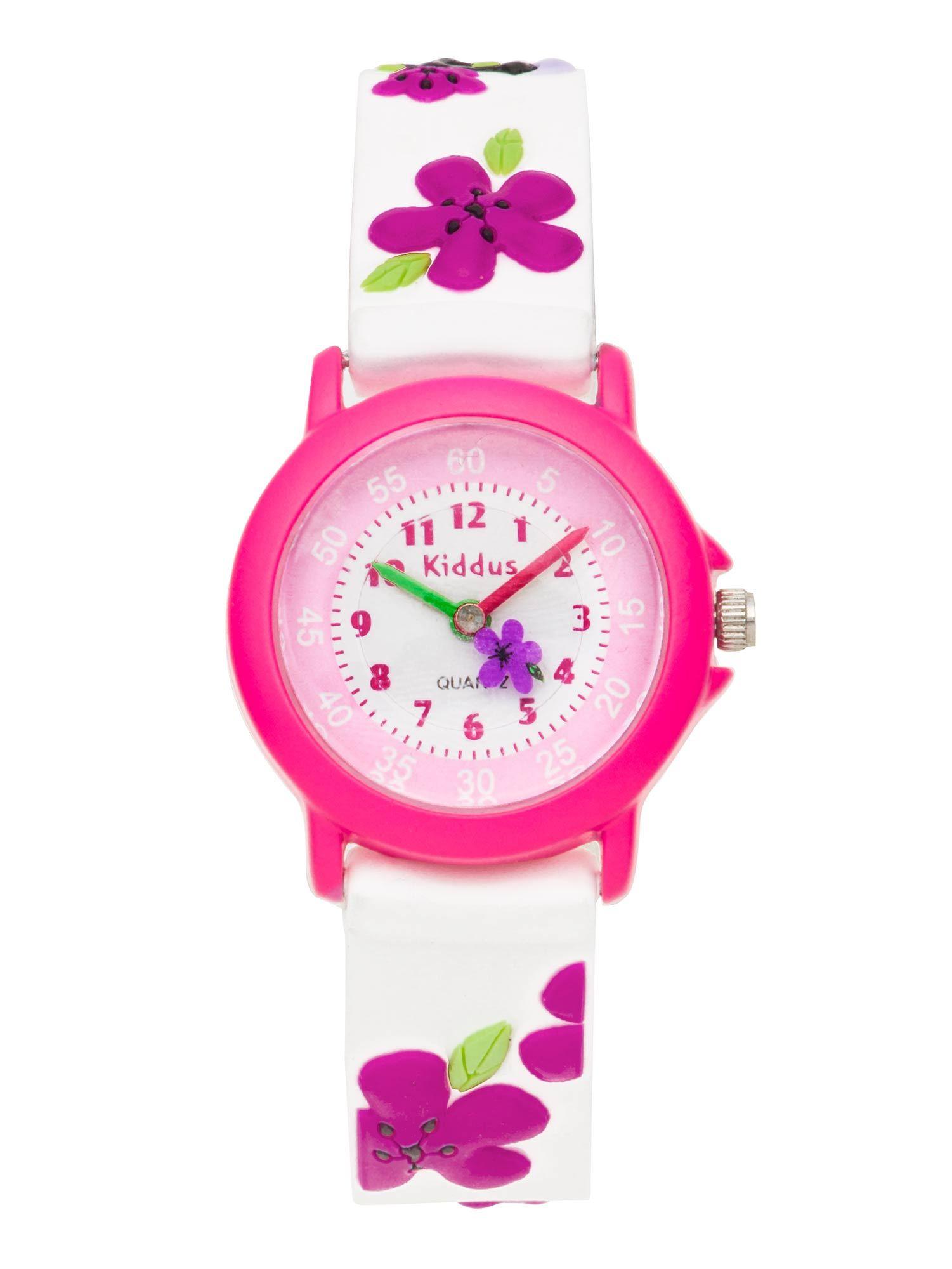 Kiddus  Time Teacher Flowers in relief Montre pour enfants 