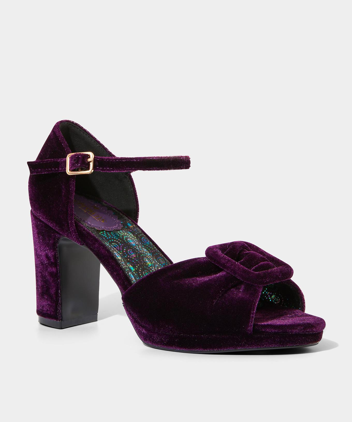 Joe Browns  Samt-Peep-Toe-Schuhe mit Knöchelriemen 