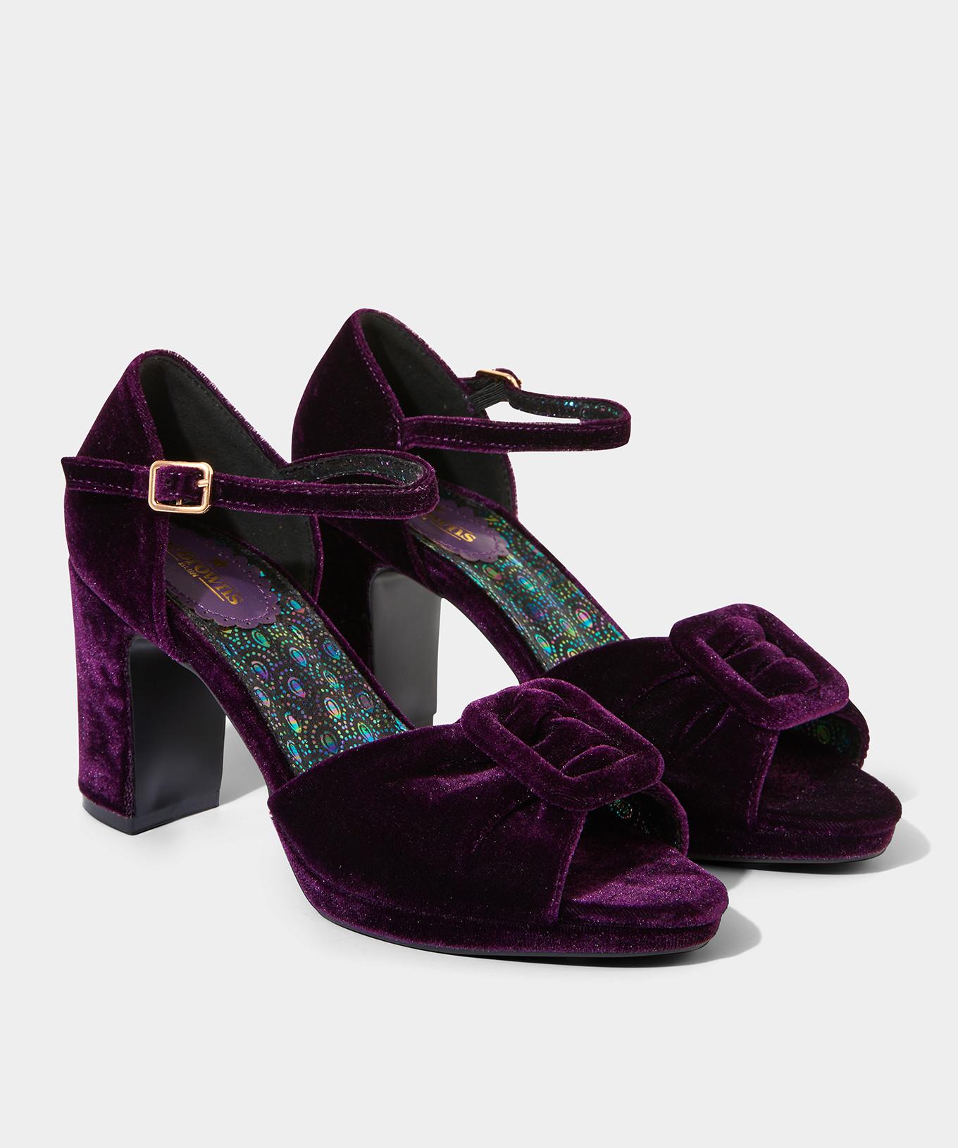 Joe Browns  Samt-Peep-Toe-Schuhe mit Knöchelriemen 