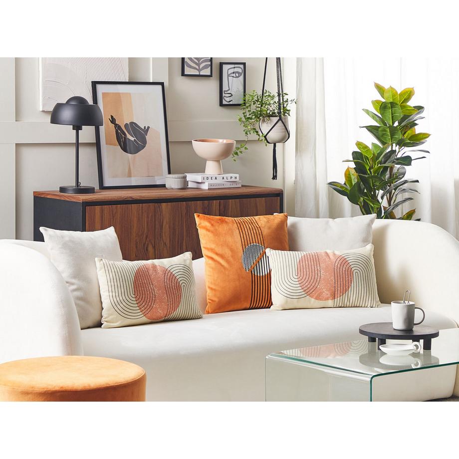 Beliani Dekokissen 2er Set aus Baumwolle Modern GERBERA  