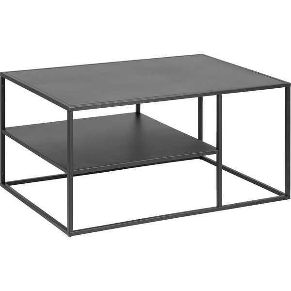 mutoni Table basse Modern Line 1 étage acier noir 90x60x45cm  