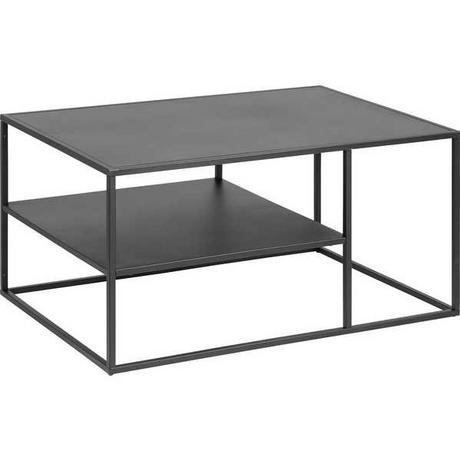 mutoni Tavolino Modern Line 1 piano in acciaio nero 90x60x45cm  