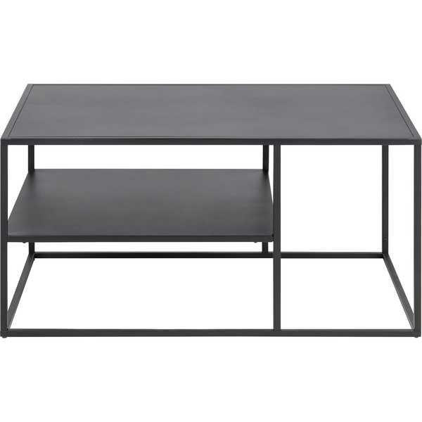 mutoni Tavolino Modern Line 1 piano in acciaio nero 90x60x45cm  