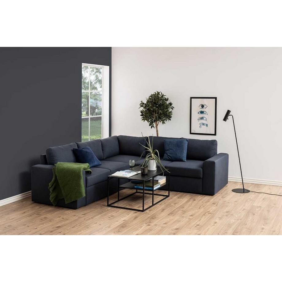 mutoni Couchtisch Modern Line 1 Boden Stahl Schwarz 90x60x45cm  