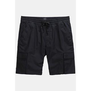 JP1880  Bermuda esprit vintage. Taille élastique et poches cargo noir 