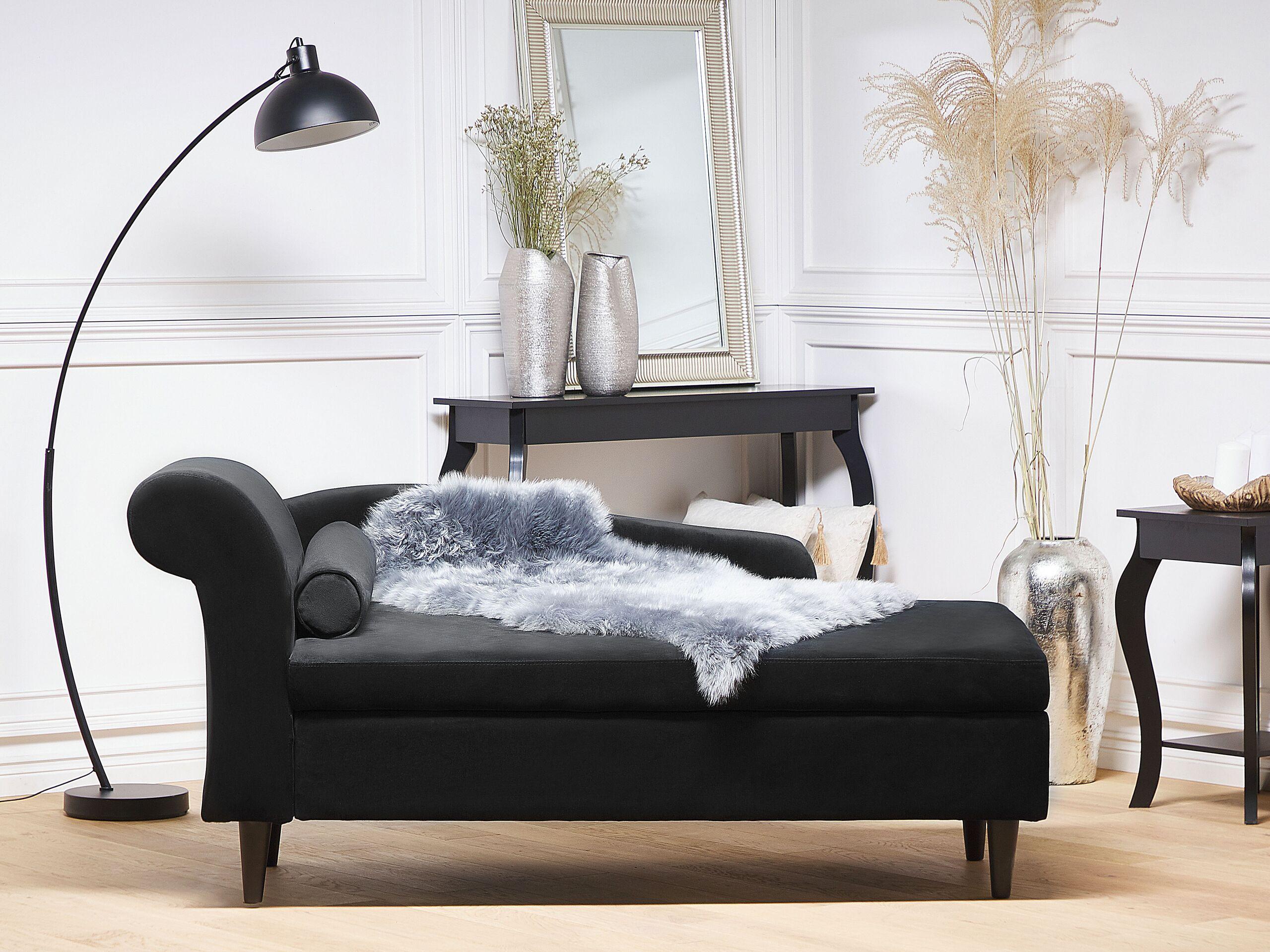 Beliani Chaise longue côté gauche en Velours Glamour LUIRO  