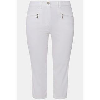 Ulla Popken  Pantalon Mony, longueur au mollet. Poches zippées et tissu stretch 