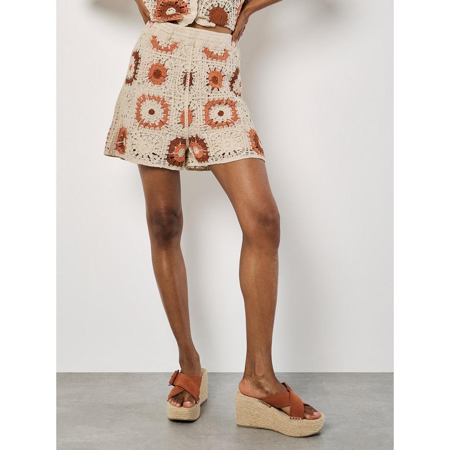 APRICOT Short à carrés au crochet  