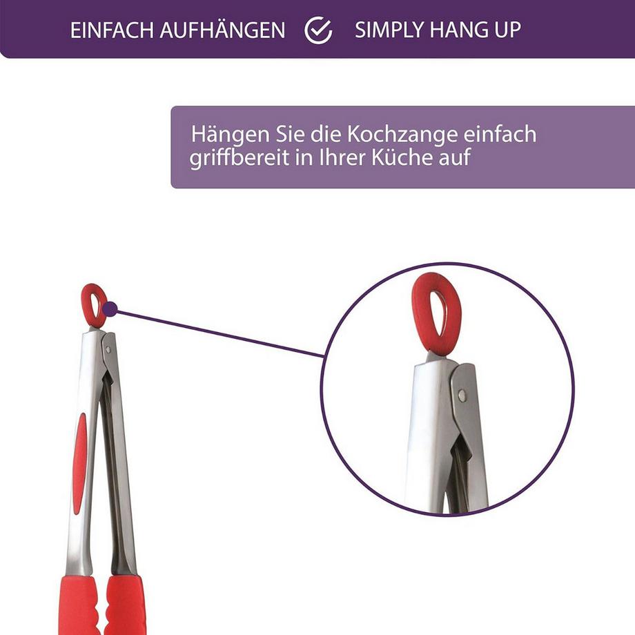 mastrad  Pince de cuisine en silicone rouge 