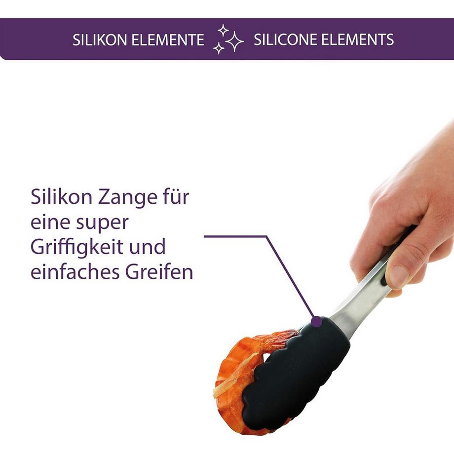 mastrad  Pince de cuisine en silicone rouge 