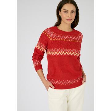 Warmer Pullover aus Jacquard- und Zopfstrick Thermolactyl