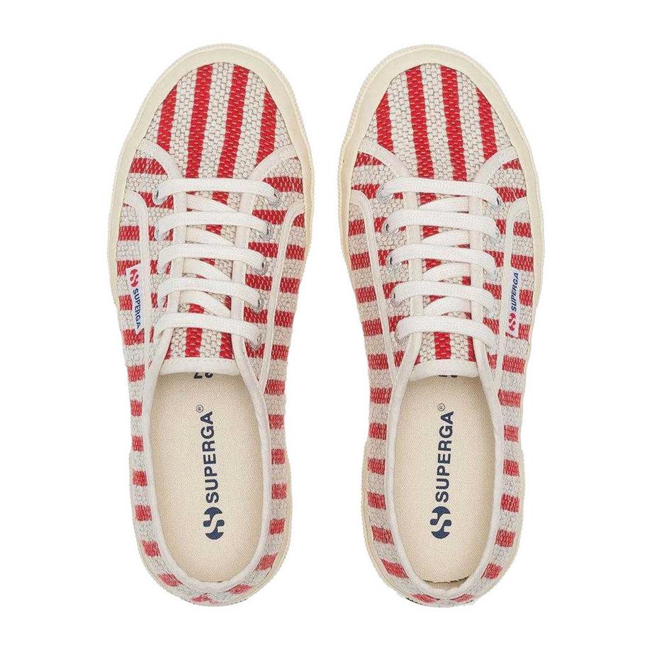 SUPERGA Gestreifte Flache Sneaker  