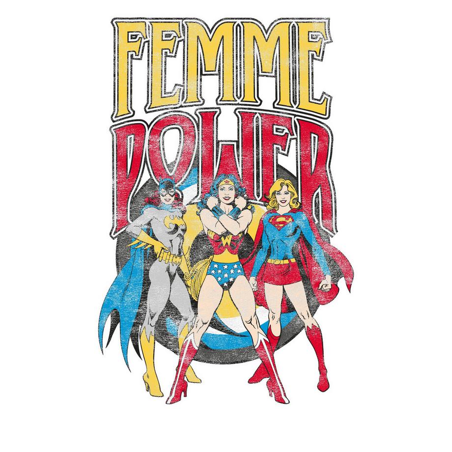 DC COMICS T-Shirt Femme Power Imprimé Graphique  