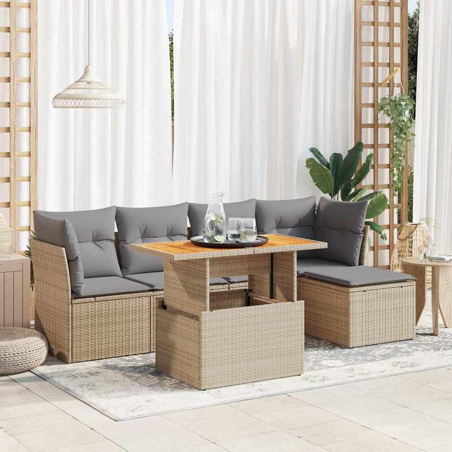 VidaXL set di divani da giardino Polirattan  