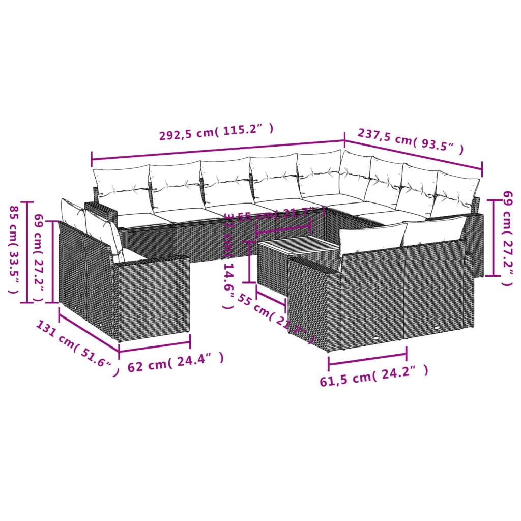 VidaXL Garten sofagarnitur poly-rattan  