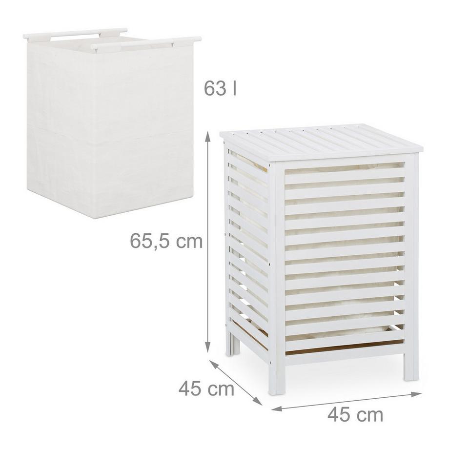 Northix Panier à linge en noyer avec sac  